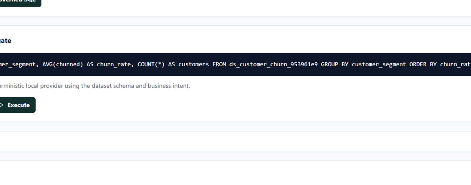 Governed analytics copilot SQL approval gate with exact query review and deterministic local-provider label