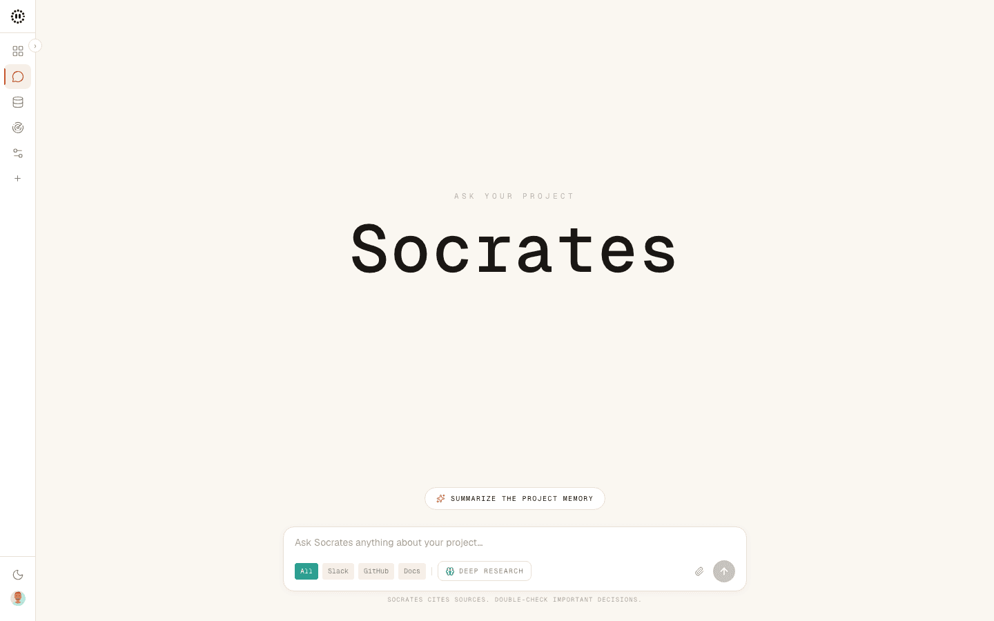 Orchestra Socrates workspace for grounded questions, citations and evidence controls